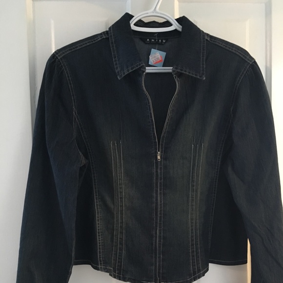 Denim Fitted Jacket - Picture 1 of 4